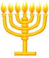 Menorah met 7 grote vlammen erop